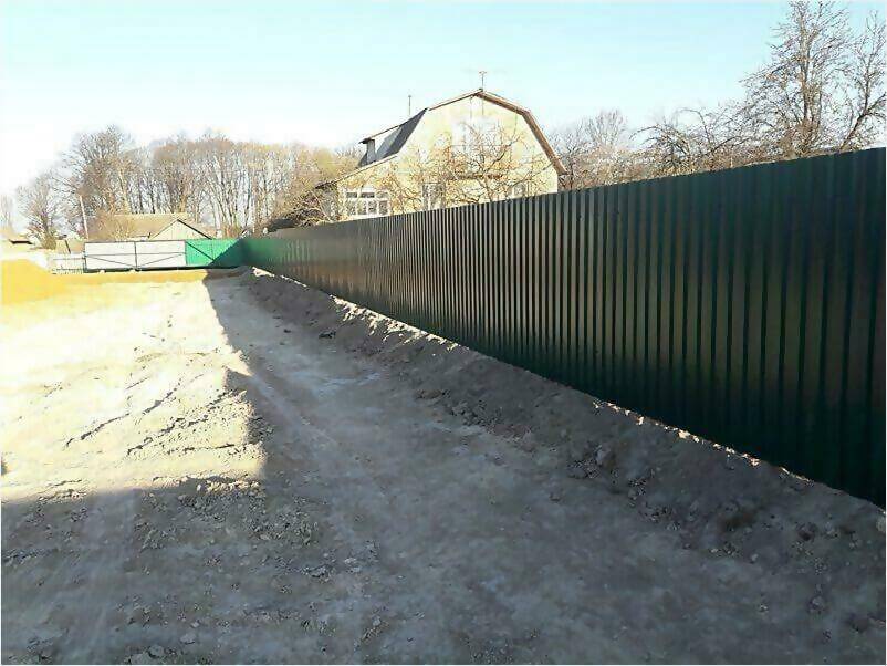 Забор, ворота, калитка из зеленого профлиста 150м фото 4 в Красногорске