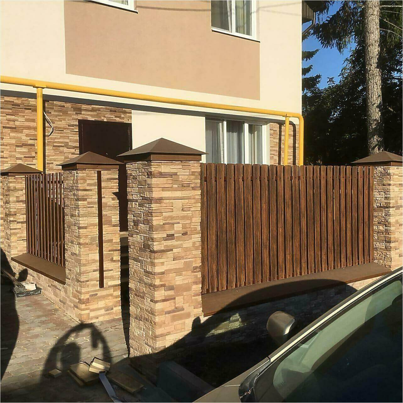 забор из штакетника 70м каштан фото3 в Красногорске
