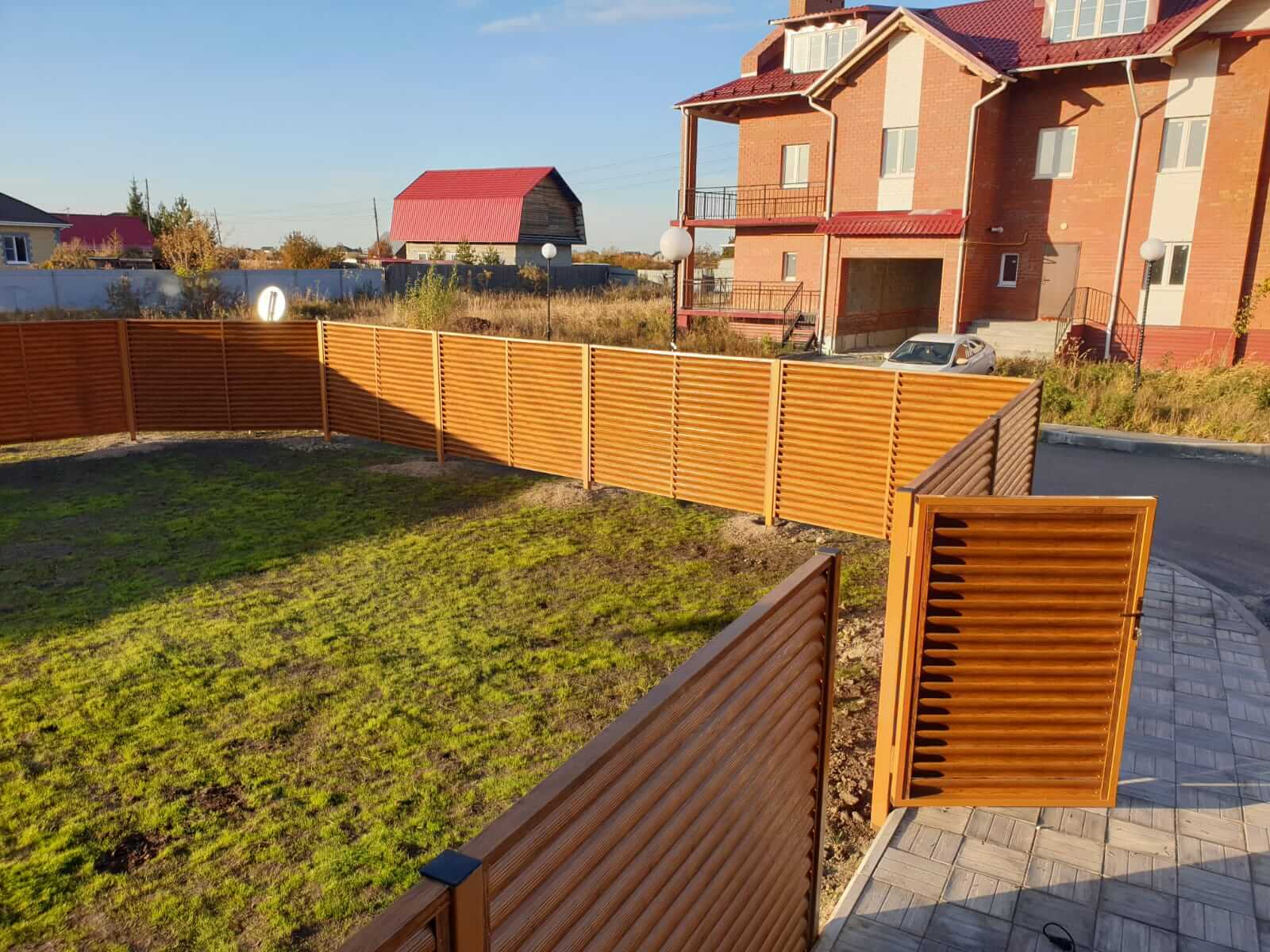 Забор-жалюзи 90м Орех фото10 в Красногорске