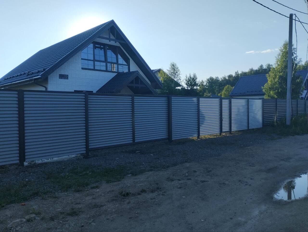 Забор из ламелей еврожалюзи 20м RAL7004 Серый фото 3 в Красногорске