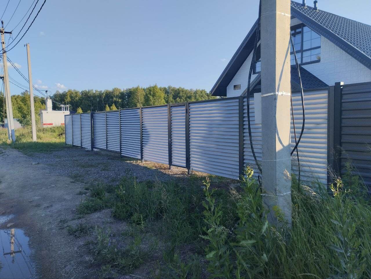 Забор из ламелей еврожалюзи 20м RAL7004 Серый фото 2 в Красногорске