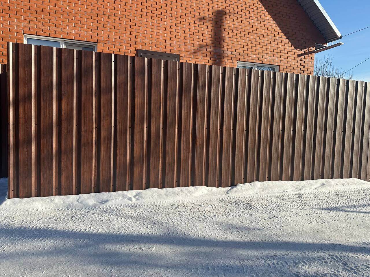 Забор из профнастила НС-21 22м Античное Дерево Принтек фото 4 в Красногорске