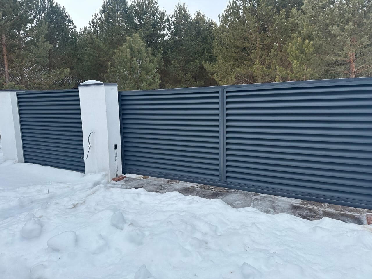 Забор-жалюзи 76м RAL7024/7024 Серый Графит двусторонний МАТТЕ в Красногорске