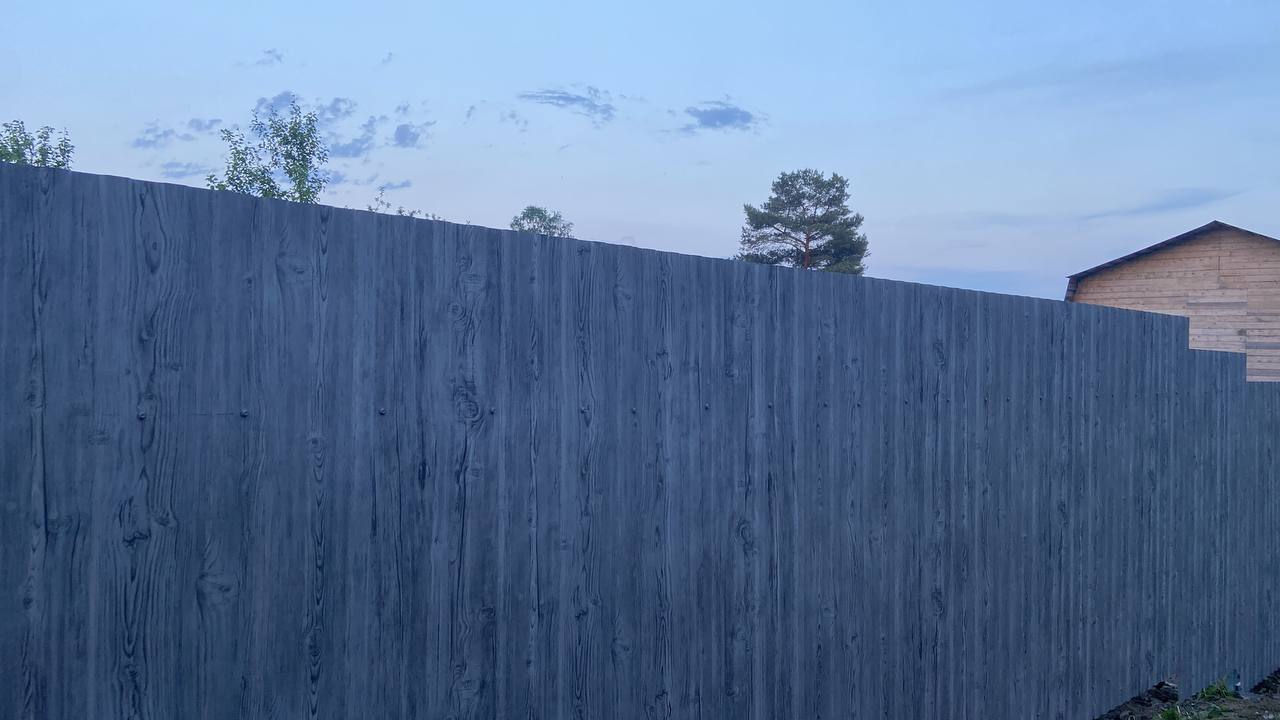 Забор из профнастила НС-10 42м Светлая Береза SteelArt фото 4 в Красногорске
